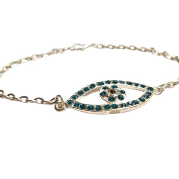 Eye of Horus Blue Crystal Link Bracelet - Picture 6 of 13